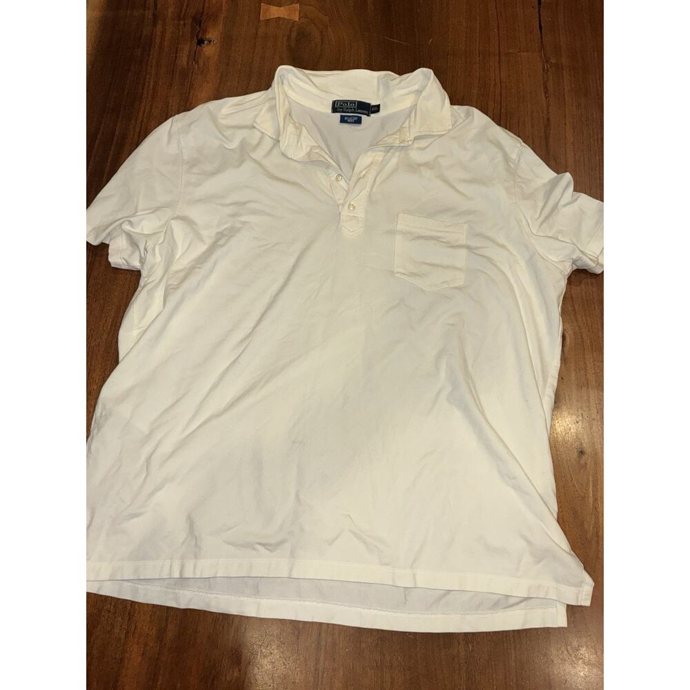 Men’s Vintage Polo Ralph Lauren White Collar T Shirt XXL